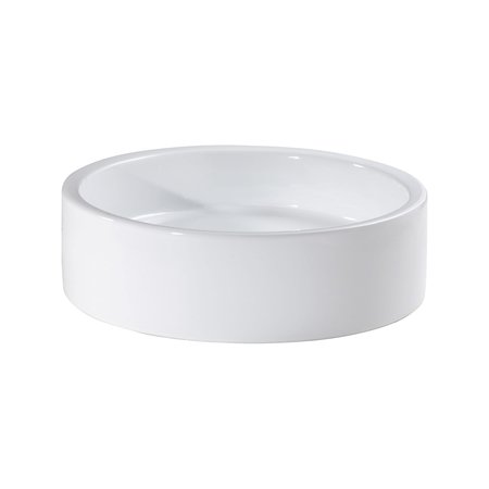 ELK HOME Vitreous China Cylindrical Vessel Sink, White CVE190RD